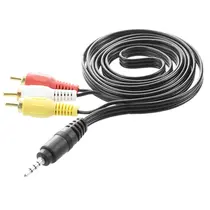 ОРИГИНАЛЕН КАБЕЛ 3,5MM JACK - 3 RCA ВИДЕО АУДИО 0.75 M ЗА ТВ БОКС