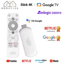 TV BOX HOMATIKS 4K STICK НА GOOGLE TV 12, AV1, ГЛАСОВО ДИСТАНЦИОННО, GOOGLE NETFLIX CERTIFIED, DOLBY ATMOS