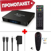 ПРОМОПАКЕТ ТВ БОКС X96Q PRO 2/16 GB, ANDROID 10 + ГЛАСОВО ДИСТАНЦИОННО G30S МИКРОФОН, ЖИРОСКОП