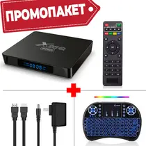 ПРОМОПАКЕТ ТВ БОКС X96Q PRO 2/16 GB, ANDROID 10 + БЕЗЖИЧНА КЛАВИАТУРА I8