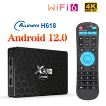 ТВ БОКС X98H PRO 4/32 GB, ANDROID 12, DUAL WIFI, GIGABIT LAN, BLUETOOTH 5