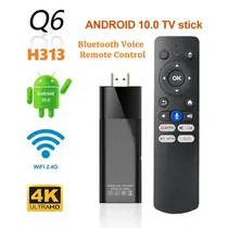 TV BOX STICK Q6, ANDROID TV, ДИСТАНЦИОННО ГЛАСОВО УПРАВЛЕНИЕ 4K 60HZ СТИК