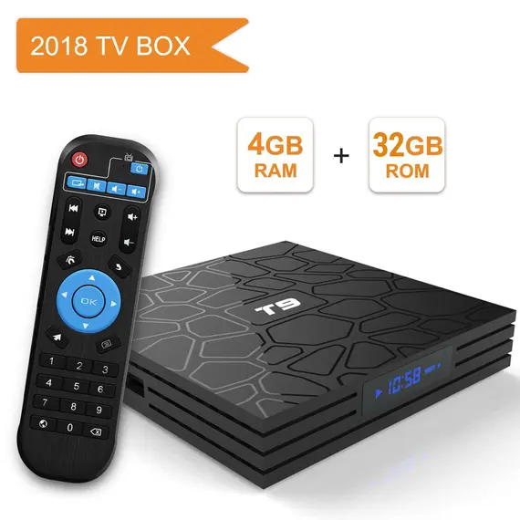 TV BOX T9 4GB/32GB +BLUETOOTH, ANDROID 8.1, LED DIGITAL, SMART ANDROID TV BOX, RK3328, 4K, 3D, USB 3.0, WIFI