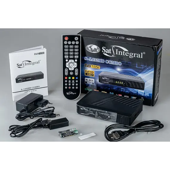 SAT INTEGRAL S-1432 HD COMBO H.265 (HEVC) ПРИЕМНИК ЗА ЦИФРОВА ЕФИРНА, САТЕЛИТНА ТЕЛЕВИЗИИ
