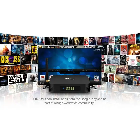 TV BOX TX6 4GB/32GB, ANDROID 9.0, WIFI, LED DIGITAL, ALLWINNER H6, DUAL WIFI USB 3.0