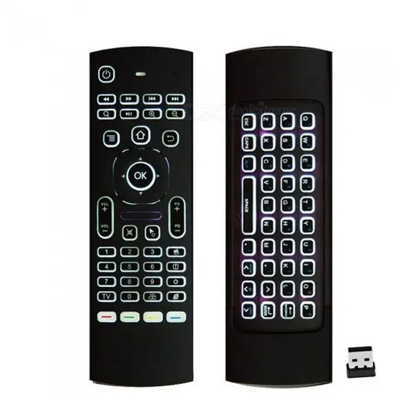 3 В 1 СМАРТ ДИСТАНЦИОННО С ВЪЗДУШНА МИШКА И КЛАВИАТУРА QWERTY MX-3 BACKLIGHT ГЛАСОВ КОНТРОЛ ЗА КОМПЮТЪР, MINI PC И ANDROID TV BOX