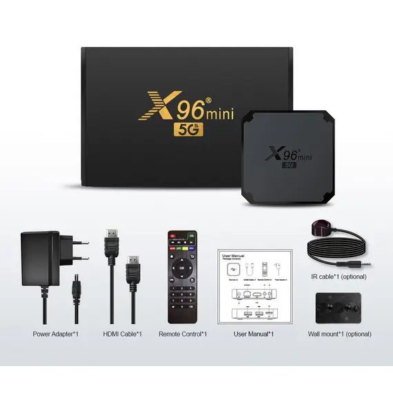 TV BOX X96 MINI 5G AMLOGIC S905W, SMART ANDROID TV BOX, АНДРОИД 9, 4K, LAN, WIFI