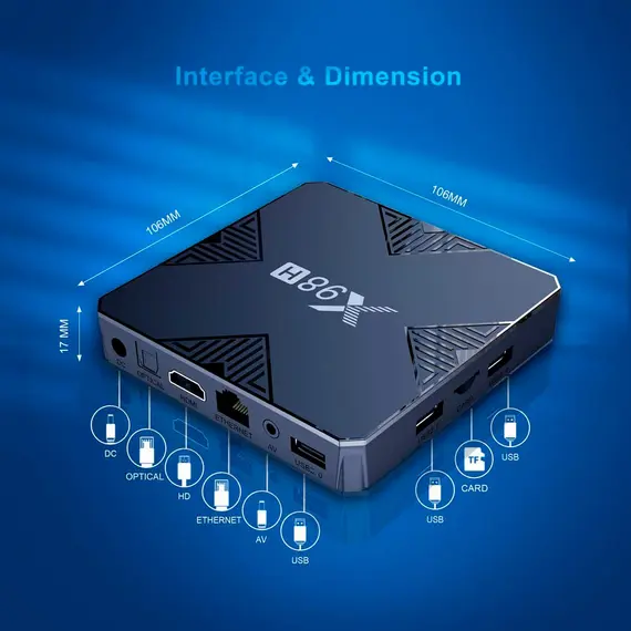 ТВ БОКС X98H 2/16 GB, ANDROID 12, DUAL WIFI, BLUETOOTH 5