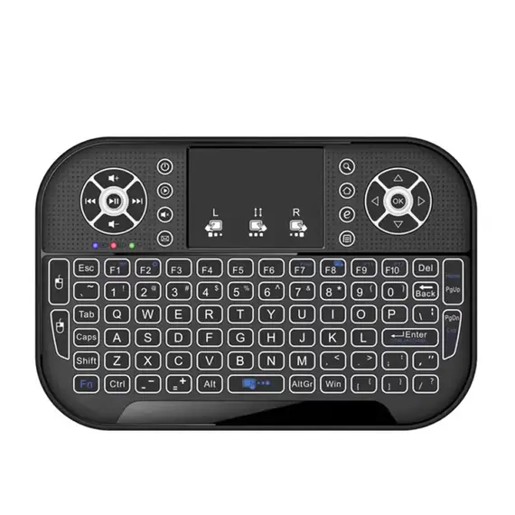 БЕЗЖИЧНА МИНИ КЛАВИАТУРА A8 С LI-ION +BLUETOOTH СВЕТЕЩА, TOUCHPAD ЗА КОМПЮТЪР, ЛАПТОП, СМАРТ ТВ, TV BOX