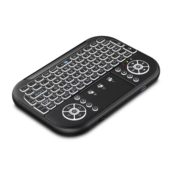 БЕЗЖИЧНА МИНИ КЛАВИАТУРА A8 С LI-ION +BLUETOOTH СВЕТЕЩА, TOUCHPAD ЗА КОМПЮТЪР, ЛАПТОП, СМАРТ ТВ, TV BOX