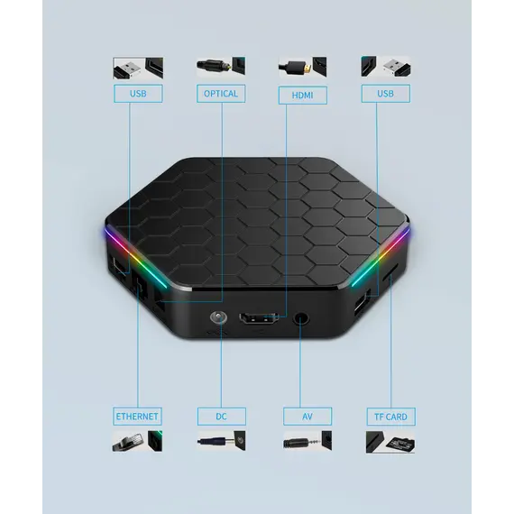 ТВ БОКС T95Z PLUS ANDROID 12, 4/64 GB, 6K, 2.4G/5.8GHZ DUAL BAND WIFI 6, BLUETOOTH 5.0