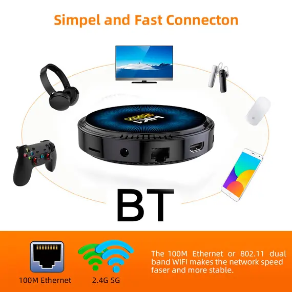ANDROID TV BOX HK1 4/64 GB, AMLOGIC S905W2, ATV 11, DUAL WIFI, BLUETOOTH